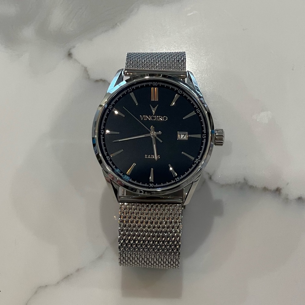 Men’s Vincero The Kairos Mesh Silver/Blue Watch